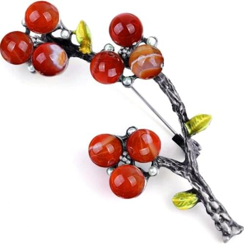 Muylinda Vintage Flower Brooches For Women Stoned Metal Brooch And Pin Branch Pins Accessories Sweater Clothes Clip