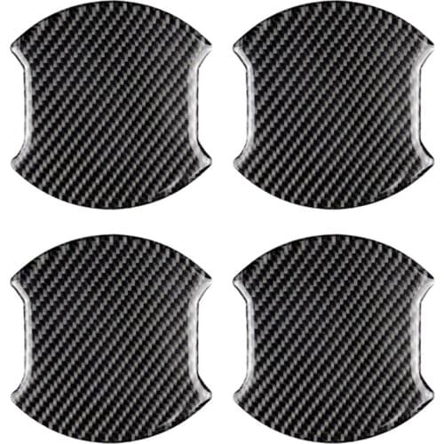 Car Carbon Fiber Outer Door Handle Bowl Trim Sticker Decorative Cover Car Styling Accessories for Toyota Camry 2018-2019