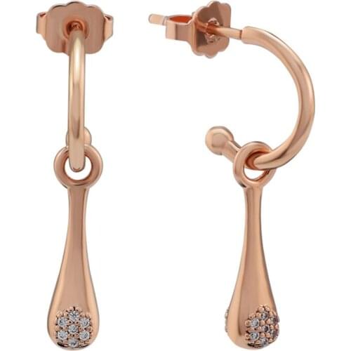 Real 925 Sterling Silver Jewelry Earrings for Women Modern Love Pods Rose Earrings Fashion Jewelry DIY Charms for Women RFE007