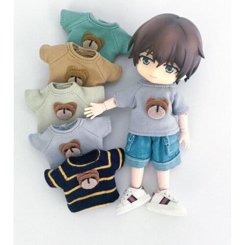 Ob11 baby clothes cute short-sleeved T-shirt long-sleeved overalls obitsu11 GSC molly pants 1/12bjd clothes doll accessories