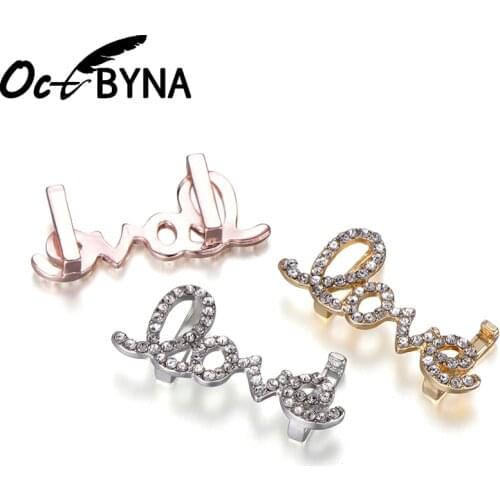 Octbyna Hight Quality Crystal Love Shaped DIY Charm Slide Beads Fits Mesh Stainless Steel Bracelet Pandora Bracelets Making
