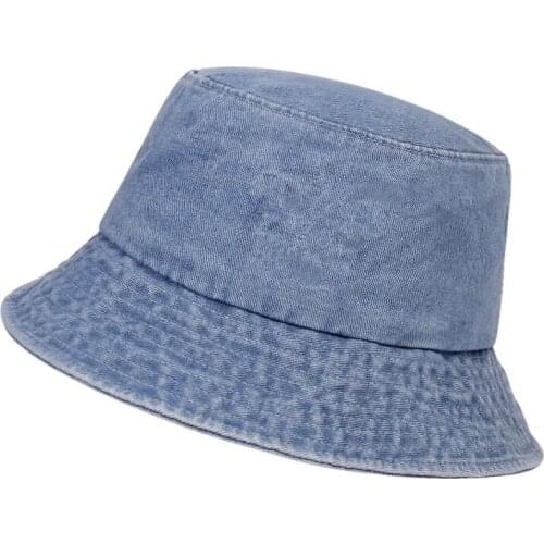 New Foldable Fisherman Hat Washed Denim Bucket Hats Unisex Fashion panama Caps Hip Hop Men Women Bucket Cap Gorras
