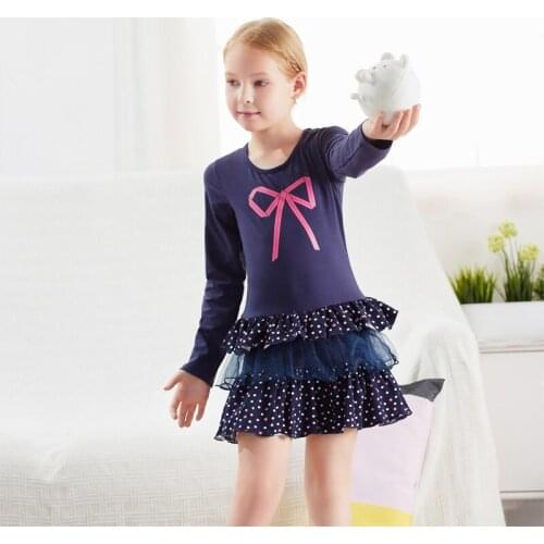 Spring Autumn Toddler Girls Tutu Dress Kids Long Sleeve Floral Wedding Dresses Children Clothing For Baby Girls 3 to 8 Years