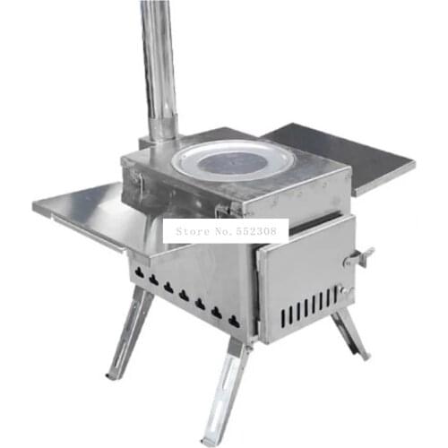 Outdoor Firewood Stove Portable Picnic Equipment Carbon Steel/Stainless Steel Camping BBQ Folding Foldable Cooking Stove M Size