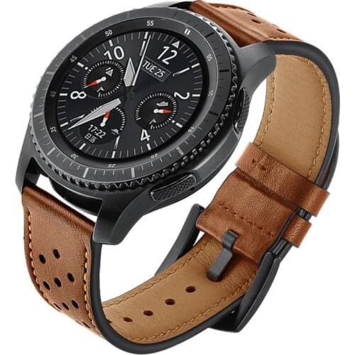 Gear S3 Frontier band for Samsung Galaxy watch 46mm amazfit bip 22mm watch band Retro Genuine Leather bracelet belt gear s 3 46