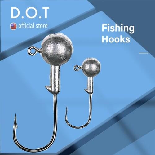 DOT Crank Jig Head Hook Fishing Hook Head Jig Lure Hard Bait Soft Worm Jig Hook Fishing Accessories for Fishing Line