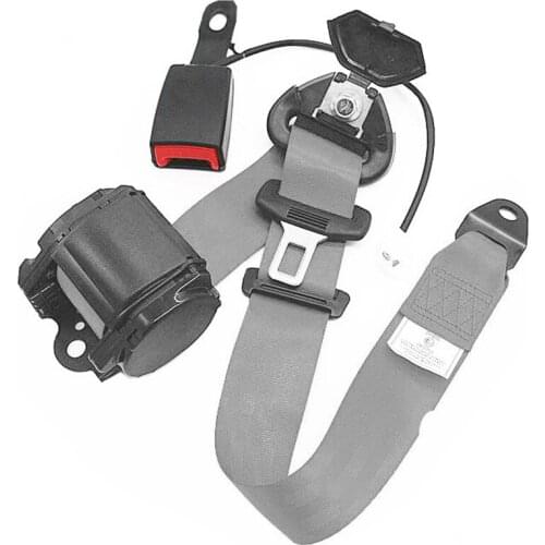 Retractable Adjustable Car Safety Seat Belts Lap Nylon With Curved Rigid Buckle with Warning Cable