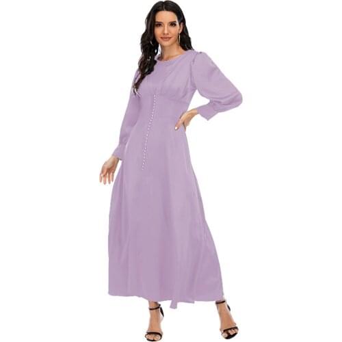 Kaftan Plus Size Evening Dresses For Women Abaya Dubai Muslim Long Satin Dress Vetement Robe Longue Femme Vestidos Mujer Casual