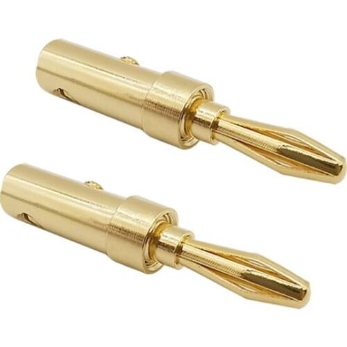 1/2Pcs Audio 4mm Banana Plugs Copper Gold Plated Speaker Cables Wire Banana Connectors For Amplifier Jack