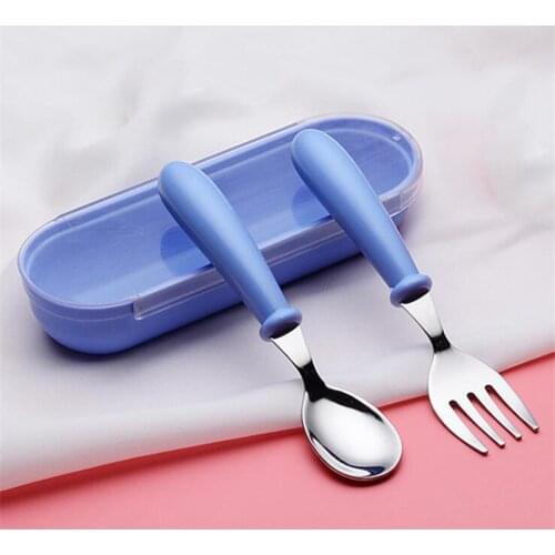 1 Set Baby Cutlery Children Tableware Three Styles Optional Kids Utensils Baby Gadgets Food Feeding Spoon Fork