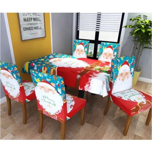 2021 Christmas Tablecloth Decoration New Year Table Cover And Chair Cover Christmas Tablecloth Rectangular For Kitchen Dining