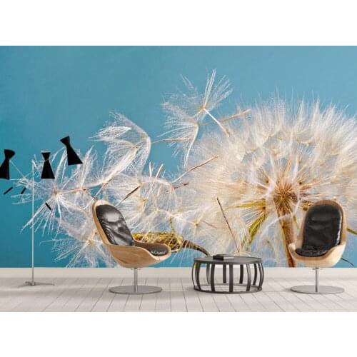 HD blue sky dandelion mural Nordic minimalist style custom background wall home decoration living room bedroom 3d wallpaper