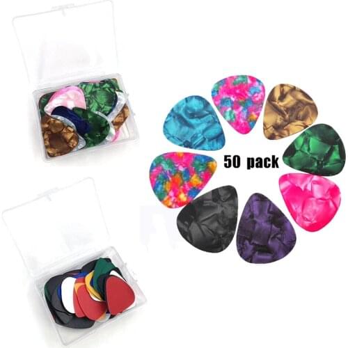 50Pcs/Set Electric Acoustic Guitar Picks Plectrum 0.46mm*20 /0.71mm*20/10*0.96mm*10 Thickness Guitar Bass Parts & Accessories