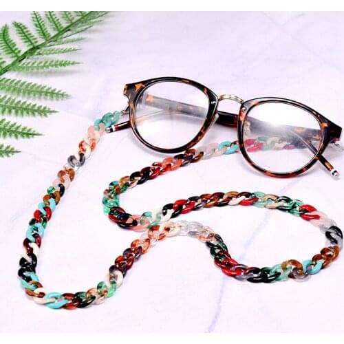 72cm Acrylic Sunglasses Chain Women Anti Slip Reading Eyewears Ribbon Clip Mask Holder Neck Strap Lanyard Dropshipping
