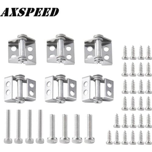 AXSPEED 6PCS Metal Hinge RC Car Trailer Cargo Box Hinge with Screws for 1:14 Tamiya RC Truck Car Upgrade Accessories