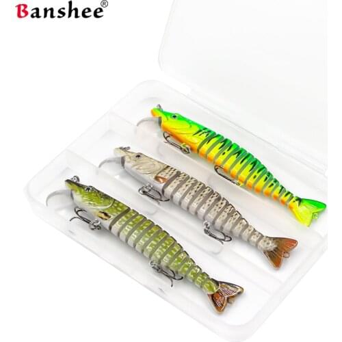 Banshee Sinking Swinbait 13 Segment Pike Lure Wobble For Trolling Jointed Artificial Baits Crankbaits Fishing Lures 114mm 14g