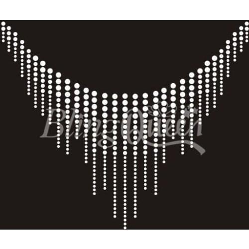 BlingQueen 25PCS/LOT Korean Rhinestone Iron On Motifs Neckline Design