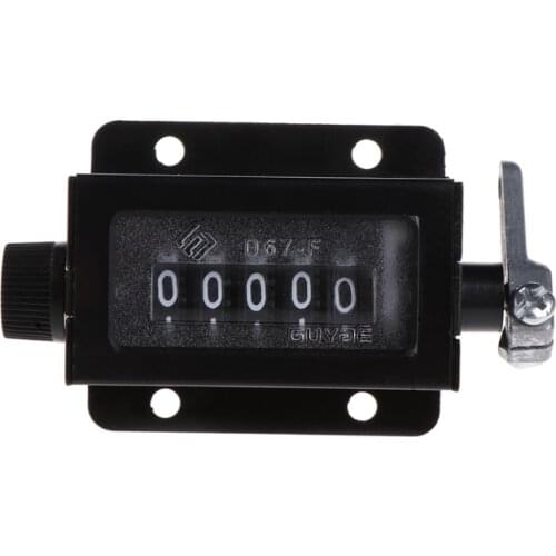 D67-F 5 Digits Mechanical Pull Stroke Counter Black Casing Resettable