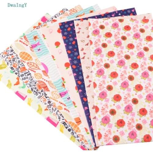 DwaIngY Print Non Woven Felt Fabric 1mmThickness Polyester Soft Felt Of Home Decoration Pattern Bundle For Sewing Dolls 19x28cm
