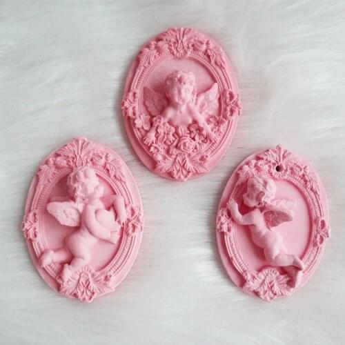 Angel Shape Fondant Cake Molds Aroma Wax Silicone Mould Cute Baby Gypsum Plaster Mold DIY Soap Clay Crafts