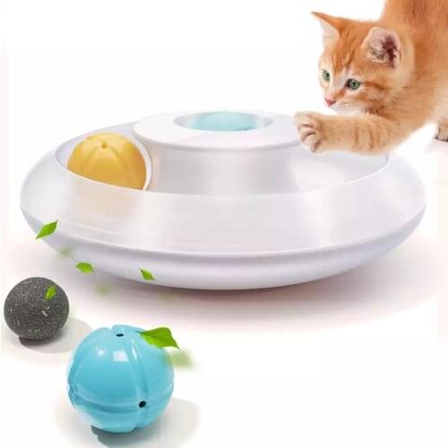 Cat Toy Funny Interactive Playground Cat Scratch Board Turntable Spin Balls With Built-In Catnip Educational Toy Cat Accessories