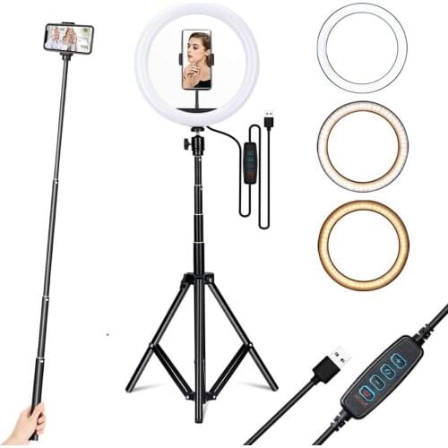 YTOM 12 inch ring light with 160cm Extendable Tripod Stand & Flexible Phone Holder for Live Stream/Makeup YouTube Video tiktok