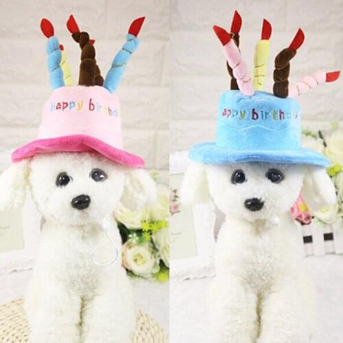 Pet Caps For Dogs Pet Dog Cat Birthday Caps Hat with Cake Candles Design Birthday Party Costume Headwear Accessory Goods