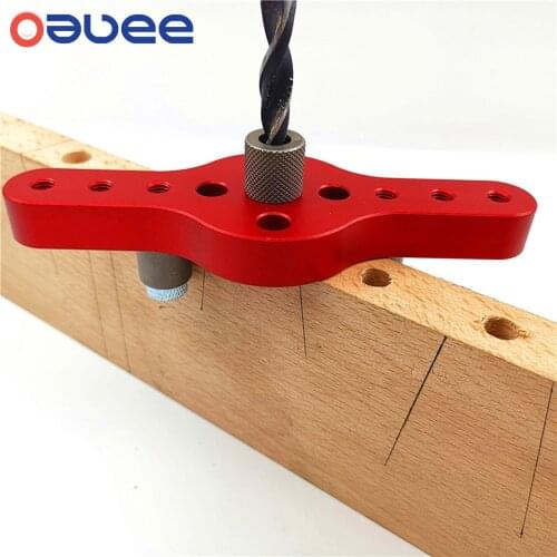 6/8/10mm Vertical Pocket Hole Jig Woodworking Drilling Locator Wood Dowelling Self Centering Drill Guide Kit Hole Puncher