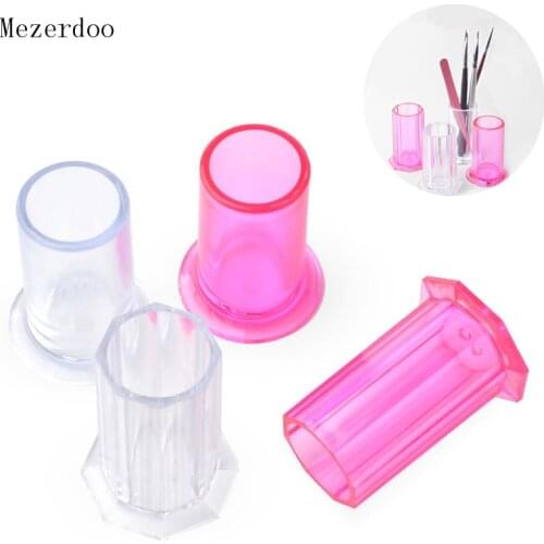 1Pc Nail Art Brush Storage Box Nail Brush Drawing Dotting Pen File Holder Container Round Dust-Resistance Makeup Organizer Case