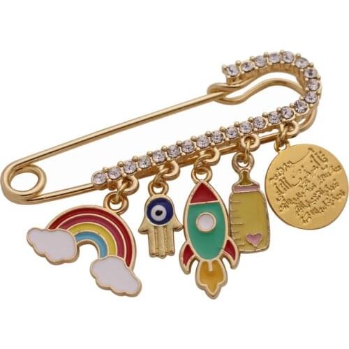 Quran Vanyakad muslim islam hamsa hand of fatima brooch baby pin