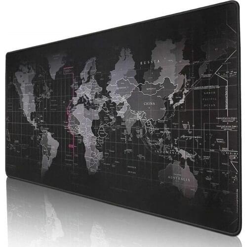 Gamingpadci 70x30 cm Black World Patterned Seamy Nonskid Base Mouse Pad Player Gaming