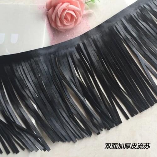 The new leather tassel lace embroidery clothing textiles leather skirt edge clothing DIY 15 cm wide