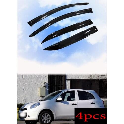 Fit For Nissan March Micra 2010-2016 High quality Black Acrylic Window Visor Vent Sun Shade Rain Guard Door Visor 4pcs