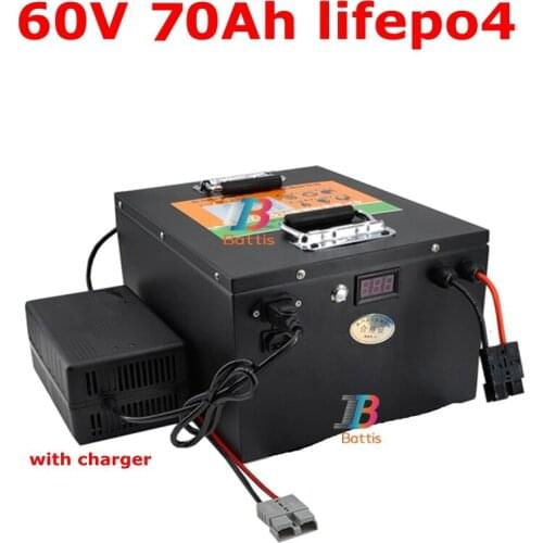Lithium 60V 70AH lifepo4 battery Rechargeable with BMS for scooter tricycle motorcycle vehicle bike Van + 10A Charger