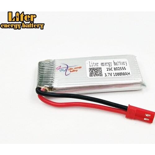 2pcs/lot 3.7V 1000mAh Di Feida F181 F187 F163 H12C H12W quadrocopter lithium battery 802555
