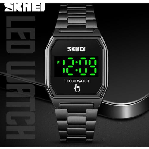 Fashion Touch Watch Waterproof LED Digital Men Women Wristwatches SKMEI Brand Electronic Stainless Steel Clock Reloj Hombre