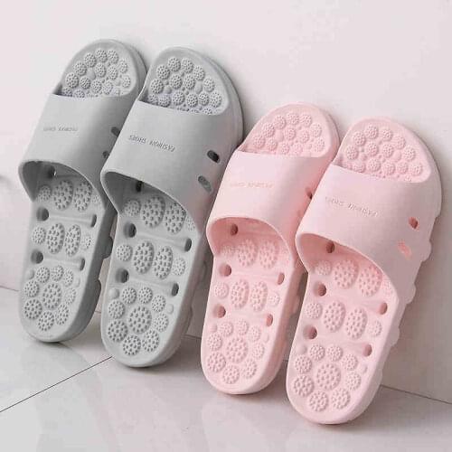Fashion Slippers Women Massage Couples Indoor Bathroom Slipper Soft Hollow EVA Non-slip Home Floor Slides Summer Shoes Men