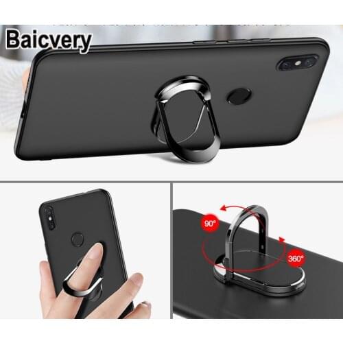 Finger Ring Holder Soft Cover for Alcatel 3X 2019 5048U 5048Y 6.52 inch Case Magnetic Bracket Case Cover Housing