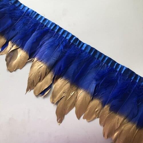 Pack Of 4M Goose Duck Plumes Lace 15-20CM Width Sewed Satin Ribbon Feathers Trims DIY Clothes Crafts Making Carnival Decorations