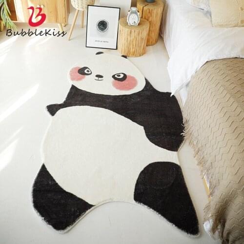Bubble Kiss Irregular Shaped Panda Carpet Bedroom Living Room Mat Home Decor Carpets Lamb Wool Thick Soft Comfortable Area Rug