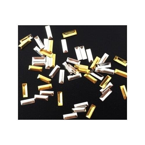 100pcs/bag New 3D Nail Art Decoration Alloy Nail Sticker Japan Mini Stud Rivet 2*6mm Rectangle DIY Charm Nail Tools Supplies