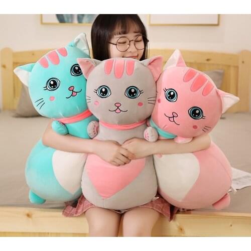 New Lovely 50/70/90cm New Good Quality Cute Cat Plush Toys Soft Stuffed Animals doll For Children Kawaii Birthday Christmas Gift