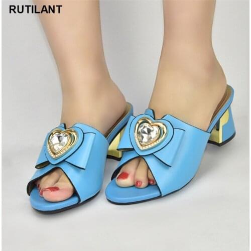 New style Italian party high heels decorated with big rhinestone womens shoes sexy ladies high heels open toe shoes design