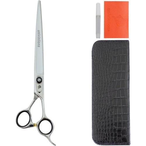 Univinlions 8 Inch Pet Shears Professional Straight Scissors For Dog Grooming Hair Trimming Scissors Tijeras Perro HairCutting