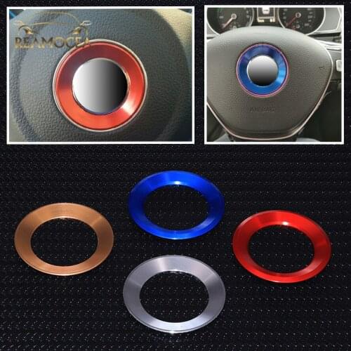 Reamocea Steering Wheel Trim Decoration Ring Sticker For VW Golf Jetta MK7 MK6 Polo CC Eos Tiguan Passat B7 2016 Car Accessories