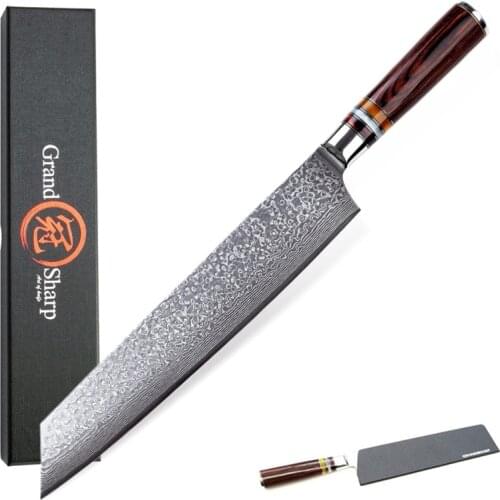 GRANDSHARP Damascus Chef Knife 9.5 Inch Kitchen Knife vg10 Japanese Damascus Knife 67 layers Stainless Steel Kitchen Knife Gift