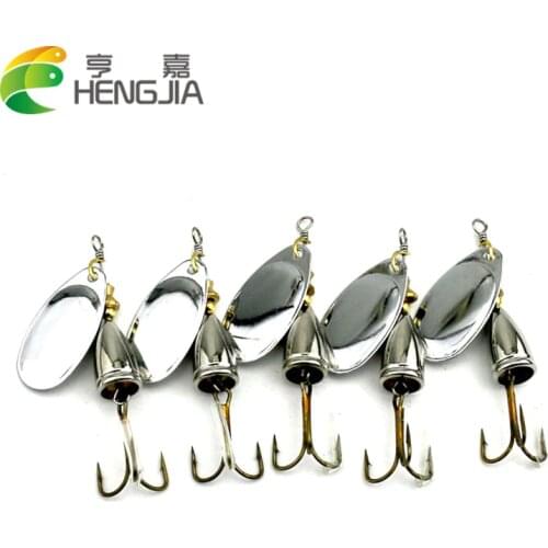 HENGJIA 5pcs 6.5cm 8.5g Spinner Spoon bait Fishing Lure Hard Fishing Spoon Lure Metal Jigging Lure Baits Fishing Tackle