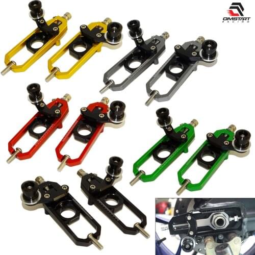QMSTART Racing Rear Wheel Axle Chain Adjuster Tensioner Swingarm Spools for KAWASAKI Ninja ZX-10R ZX10R 2011 2012 2013 2014 2015