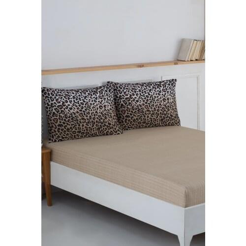 Pure %100 Cotton Combing Luxury Solid Pink Fitted Sheet and Pillowcase Set Elastic Bed Linens Mattress Cover Comfortable Modern