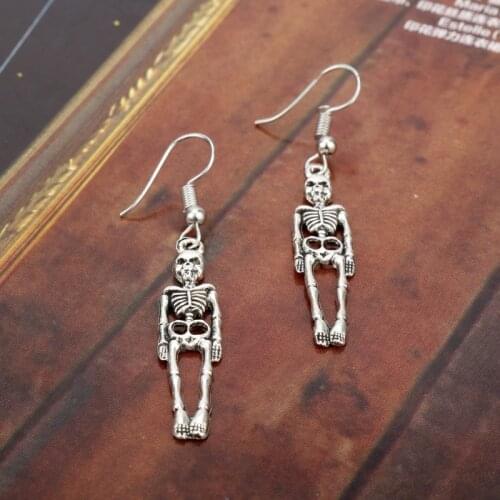 Hot Fashion Skeleton Skull Earrings Jewelry Punk Earrings for Women Gift Vintage Halloween Dangle Earrings